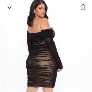 Ruched off the shoulder Midi Dress